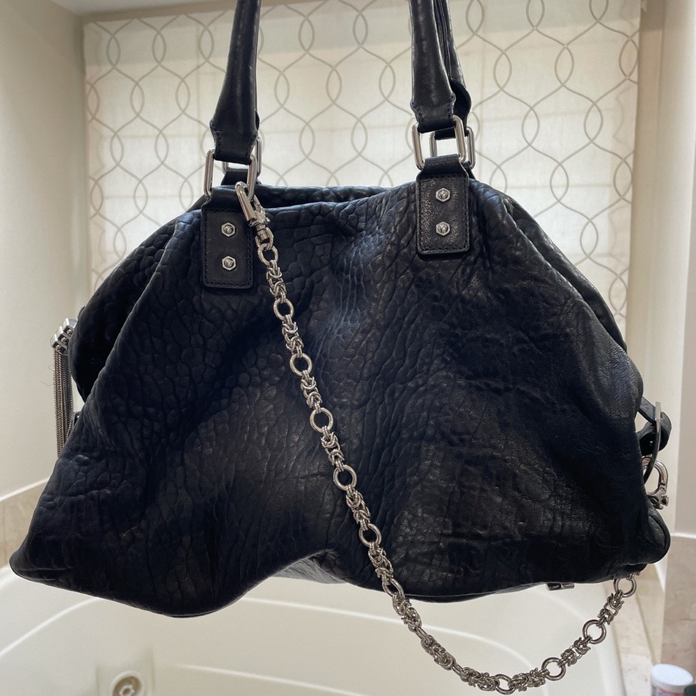 Monika Chiang Black Pebbled Leather Bag